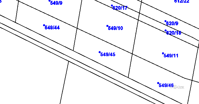 Parcela st. 549/45 v KÚ Mašovice u Znojma, Katastrální mapa