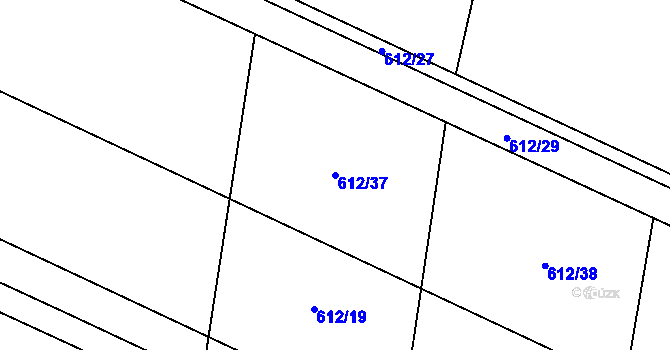 Parcela st. 612/37 v KÚ Mašovice u Znojma, Katastrální mapa