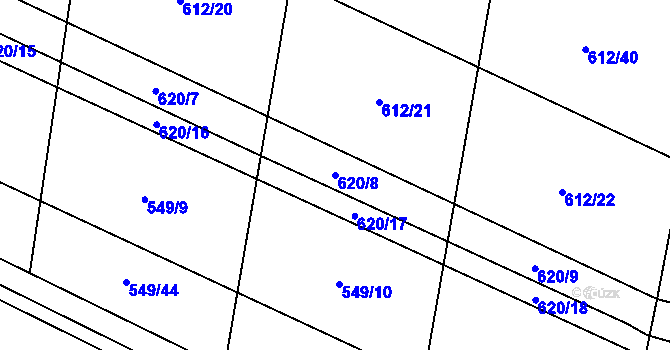 Parcela st. 620/8 v KÚ Mašovice u Znojma, Katastrální mapa