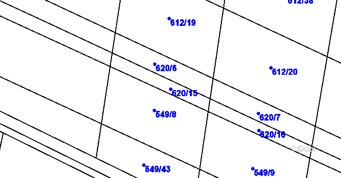 Parcela st. 620/15 v KÚ Mašovice u Znojma, Katastrální mapa