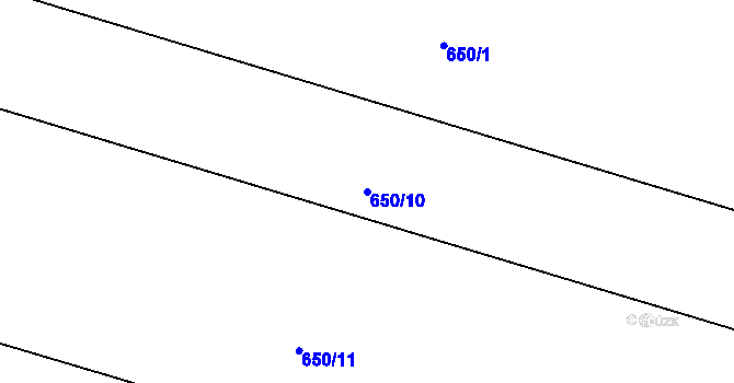 Parcela st. 650/10 v KÚ Mašovice u Znojma, Katastrální mapa