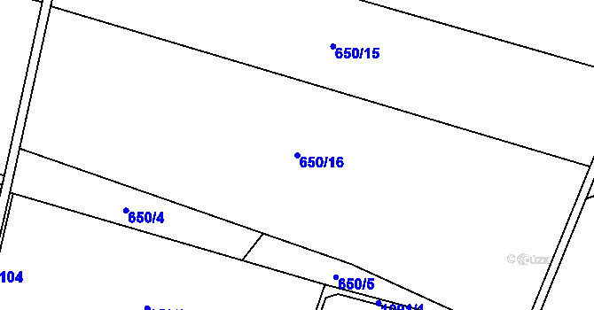 Parcela st. 650/16 v KÚ Mašovice u Znojma, Katastrální mapa
