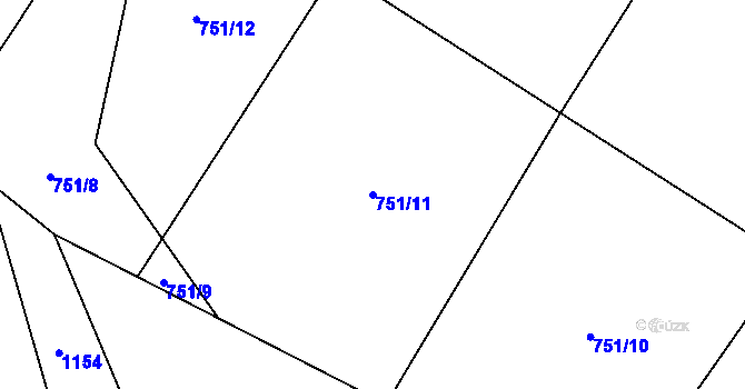 Parcela st. 751/11 v KÚ Mašovice u Znojma, Katastrální mapa