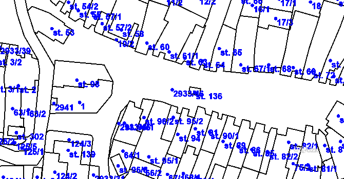 Parcela st. 2933/46 v KÚ Mašovice u Znojma, Katastrální mapa