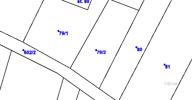 Parcela st. 79/2 v KÚ Mašovice u Znojma, Katastrální mapa