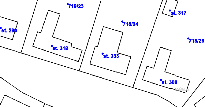 Parcela st. 333 v KÚ Mašovice u Znojma, Katastrální mapa