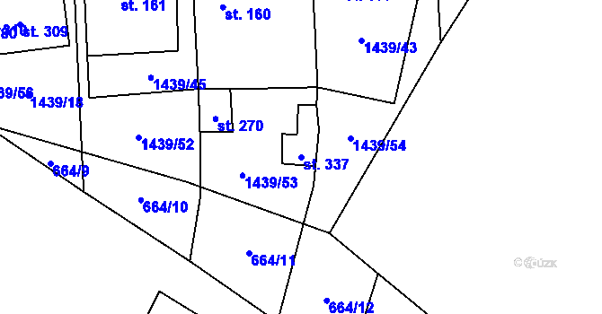 Parcela st. 337 v KÚ Mašovice u Znojma, Katastrální mapa