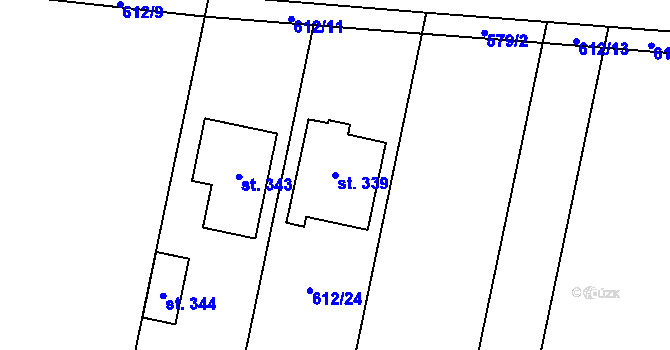 Parcela st. 339 v KÚ Mašovice u Znojma, Katastrální mapa