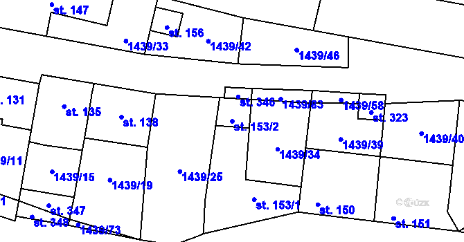 Parcela st. 153/2 v KÚ Mašovice u Znojma, Katastrální mapa