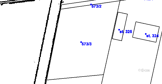 Parcela st. 573/3 v KÚ Mašovice u Znojma, Katastrální mapa