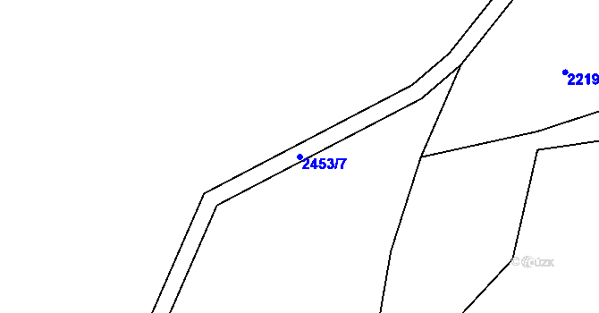 Parcela st. 2453/7 v KÚ Matějovec, Katastrální mapa