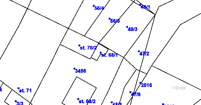 Parcela st. 68/1 v KÚ Matějovec, Katastrální mapa