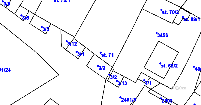 Parcela st. 71 v KÚ Matějovec, Katastrální mapa