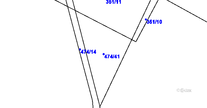Parcela st. 474/41 v KÚ Mcely, Katastrální mapa