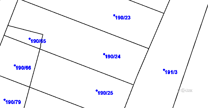 Parcela st. 190/24 v KÚ Mcely, Katastrální mapa