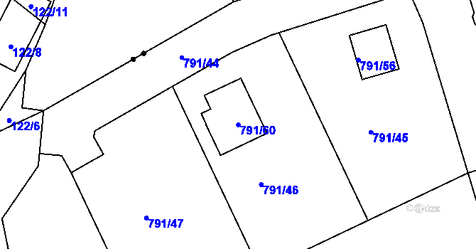 Parcela st. 791/60 v KÚ Březí u Meclova, Katastrální mapa