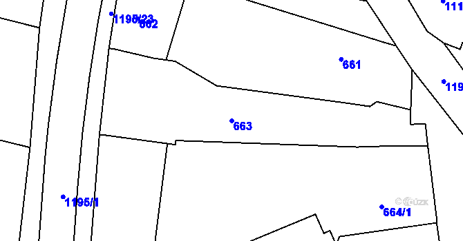 Parcela st. 663 v KÚ Březí u Meclova, Katastrální mapa