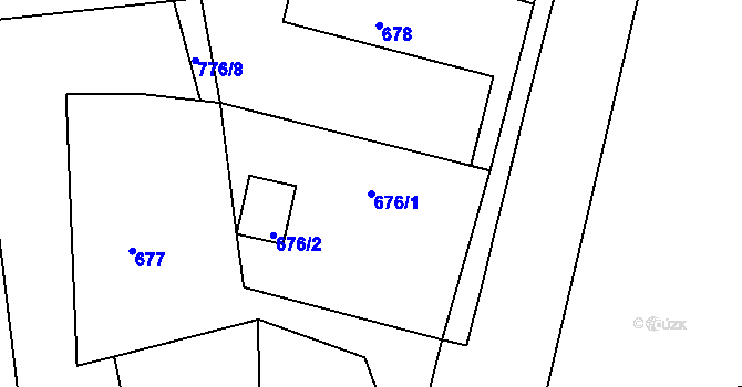 Parcela st. 676/1 v KÚ Březí u Meclova, Katastrální mapa