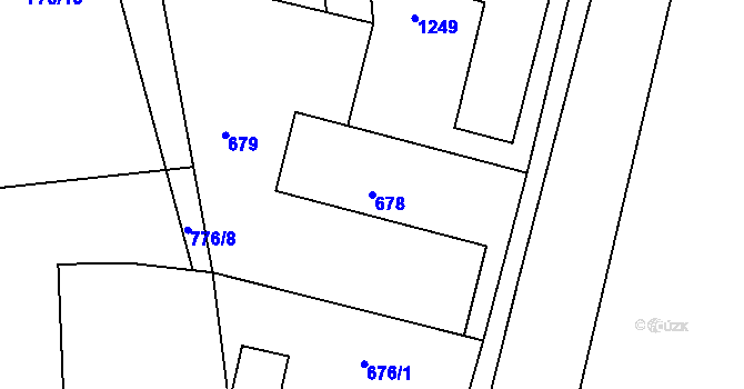 Parcela st. 678 v KÚ Březí u Meclova, Katastrální mapa