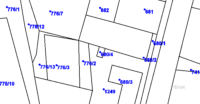 Parcela st. 680/4 v KÚ Březí u Meclova, Katastrální mapa