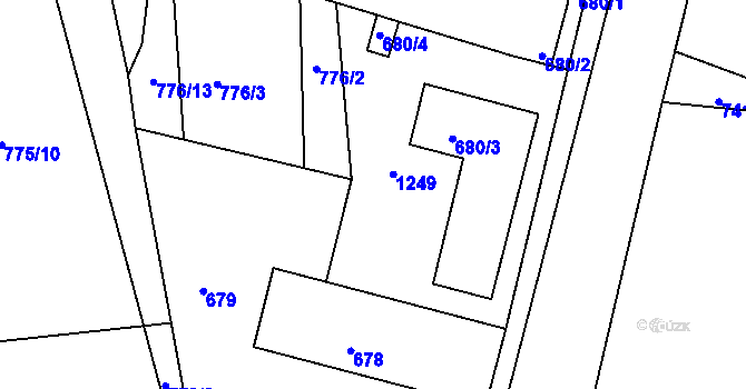 Parcela st. 680/5 v KÚ Březí u Meclova, Katastrální mapa