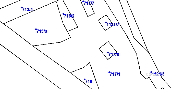 Parcela st. 717/1 v KÚ Březí u Meclova, Katastrální mapa