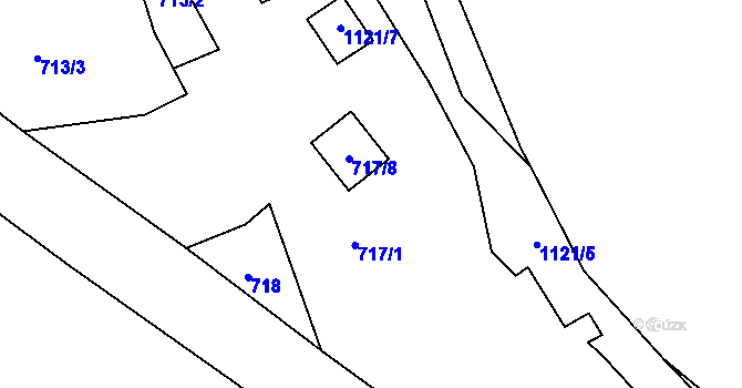 Parcela st. 717/2 v KÚ Březí u Meclova, Katastrální mapa