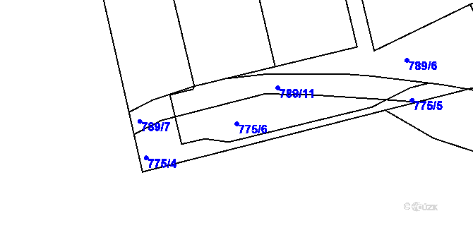Parcela st. 775/6 v KÚ Březí u Meclova, Katastrální mapa