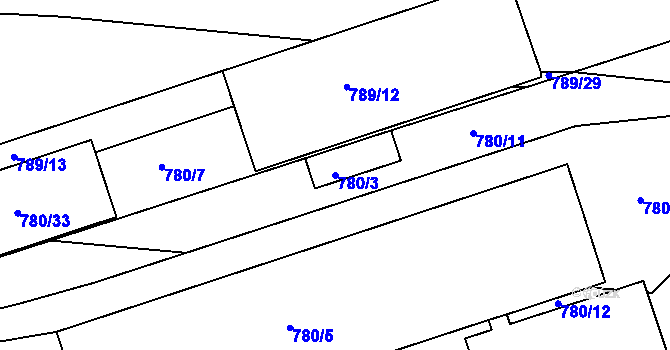 Parcela st. 780/3 v KÚ Březí u Meclova, Katastrální mapa