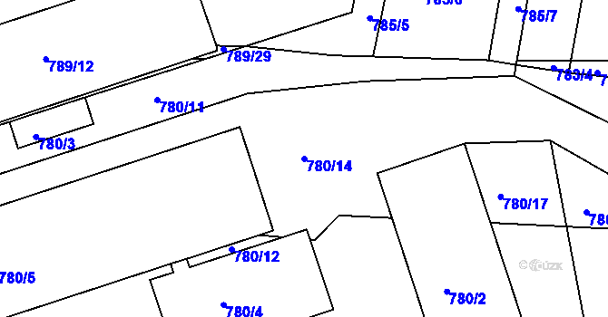 Parcela st. 780/14 v KÚ Březí u Meclova, Katastrální mapa