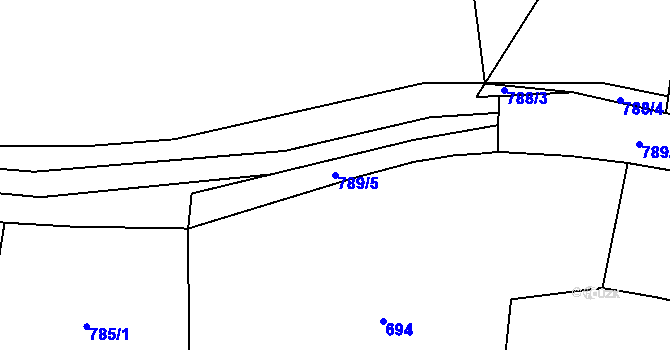 Parcela st. 789/5 v KÚ Březí u Meclova, Katastrální mapa