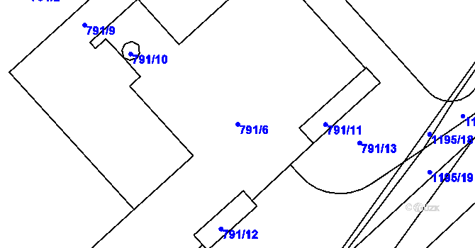 Parcela st. 791/6 v KÚ Březí u Meclova, Katastrální mapa
