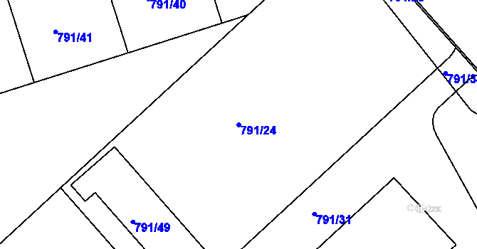 Parcela st. 791/24 v KÚ Březí u Meclova, Katastrální mapa