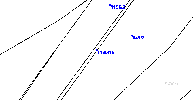 Parcela st. 1195/15 v KÚ Březí u Meclova, Katastrální mapa