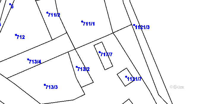 Parcela st. 717/7 v KÚ Březí u Meclova, Katastrální mapa