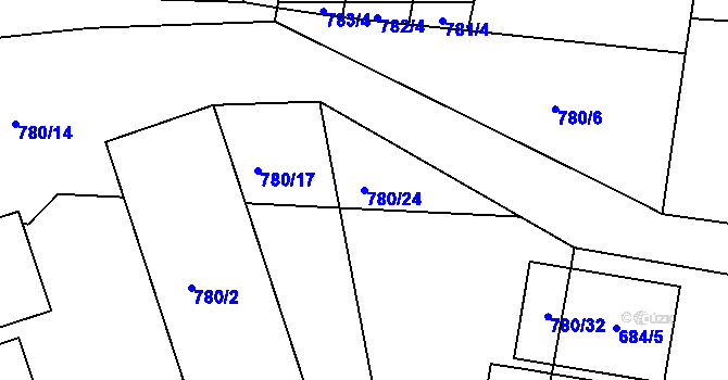 Parcela st. 780/24 v KÚ Březí u Meclova, Katastrální mapa