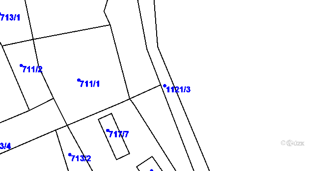 Parcela st. 1121/3 v KÚ Březí u Meclova, Katastrální mapa
