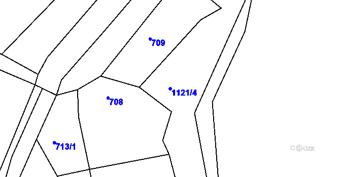 Parcela st. 1121/4 v KÚ Březí u Meclova, Katastrální mapa