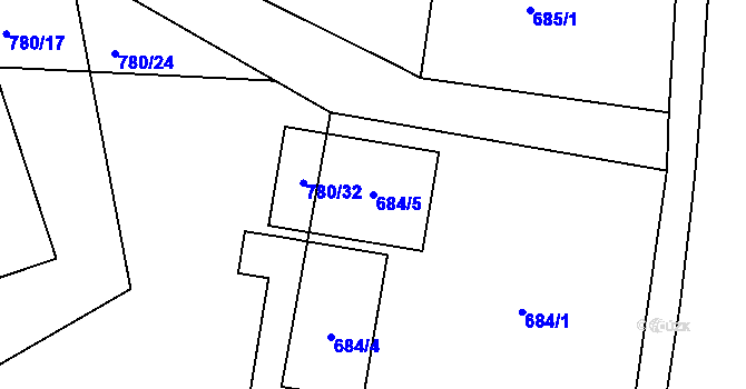 Parcela st. 684/5 v KÚ Březí u Meclova, Katastrální mapa