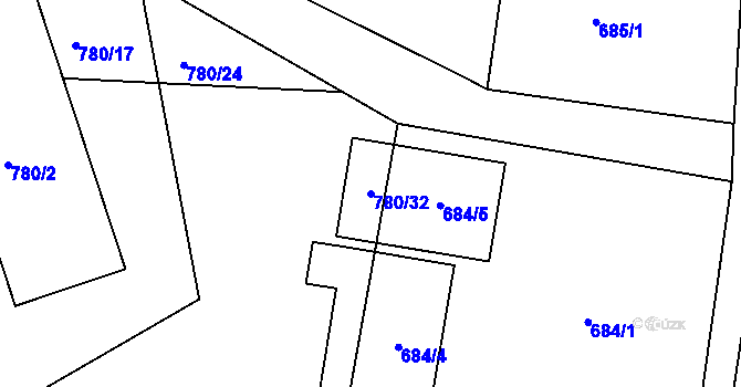 Parcela st. 780/32 v KÚ Březí u Meclova, Katastrální mapa