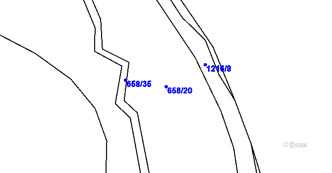 Parcela st. 658/20 v KÚ Březí u Meclova, Katastrální mapa