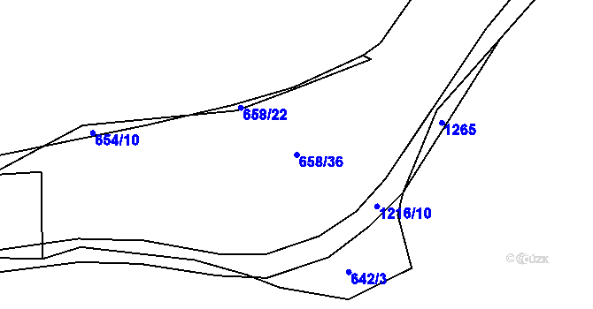 Parcela st. 658/36 v KÚ Březí u Meclova, Katastrální mapa