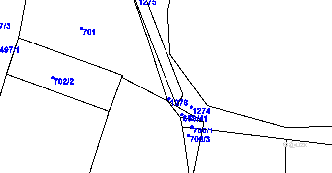 Parcela st. 658/40 v KÚ Březí u Meclova, Katastrální mapa