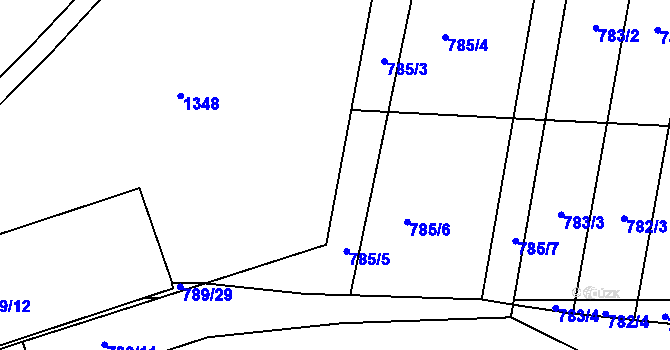 Parcela st. 785/10 v KÚ Březí u Meclova, Katastrální mapa