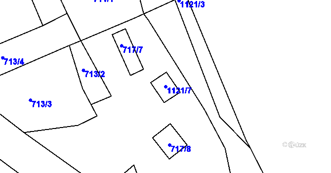 Parcela st. 1121/7 v KÚ Březí u Meclova, Katastrální mapa