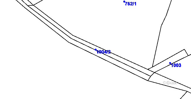 Parcela st. 1004/2 v KÚ Březí u Meclova, Katastrální mapa