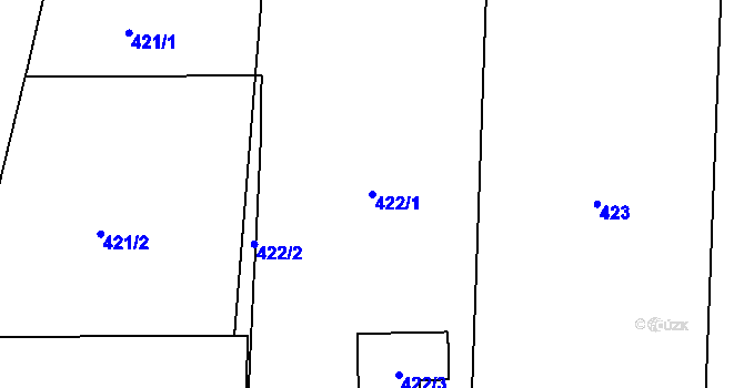 Parcela st. 422/1 v KÚ Mašovice u Meclova, Katastrální mapa