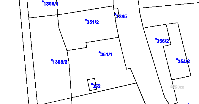 Parcela st. 351/1 v KÚ Mašovice u Meclova, Katastrální mapa