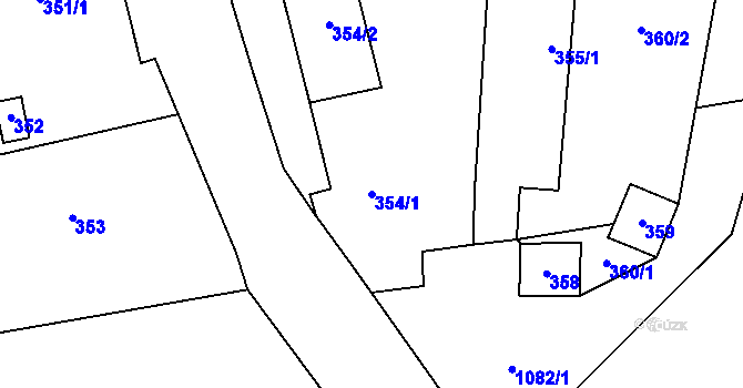Parcela st. 354/1 v KÚ Mašovice u Meclova, Katastrální mapa