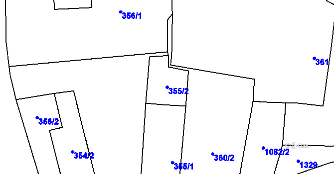 Parcela st. 355/2 v KÚ Mašovice u Meclova, Katastrální mapa
